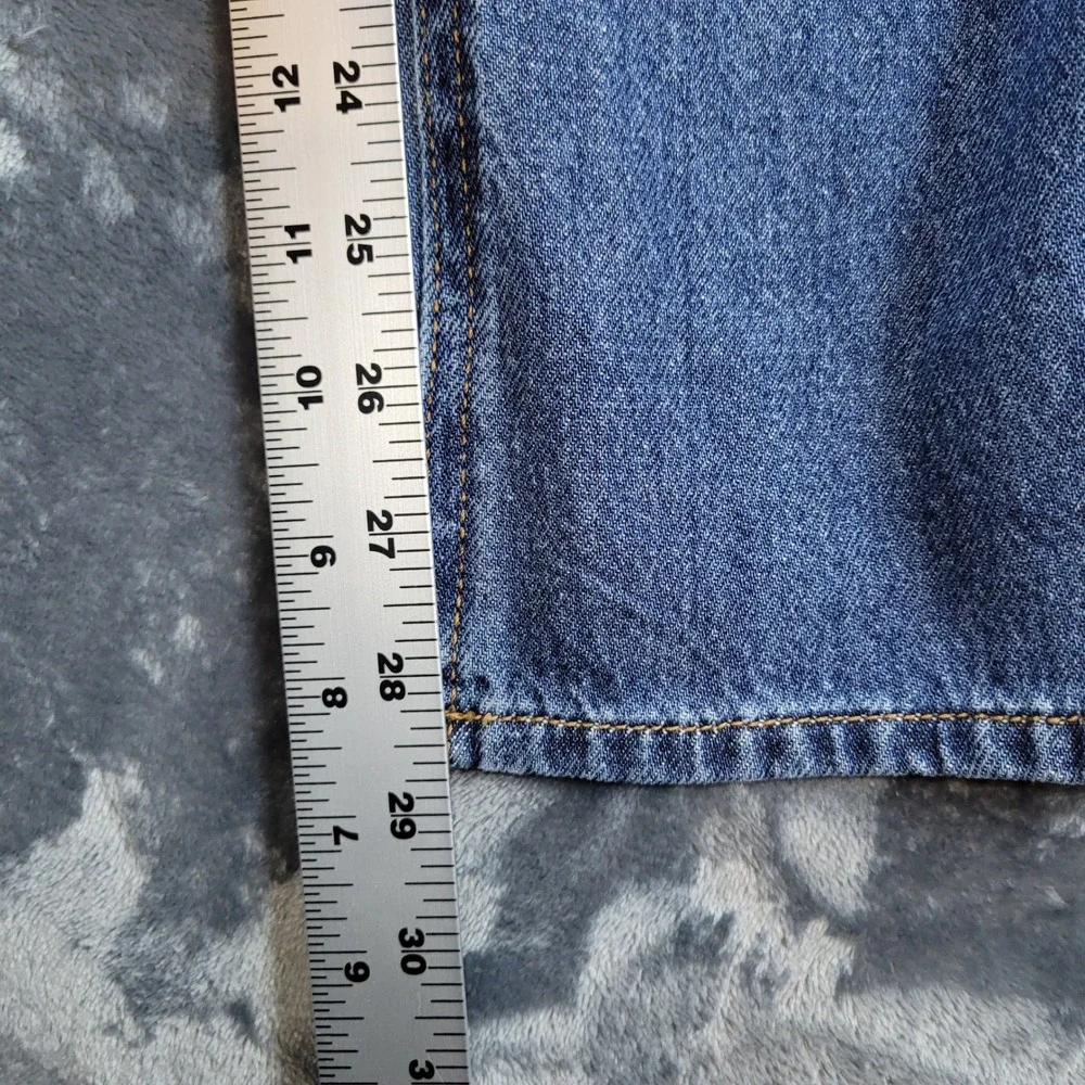 Buffalo Womens Wide Leg Belted‎ Jeans Dark Medium Blue Size 8 NEW